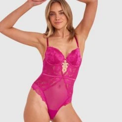 Annalise Push Up Bodysuit - Rose