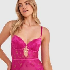 Annalise Push Up Bodysuit - Rose -brasnthings shop annalise push up bodysuit rose 01475801 8