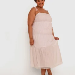 Aurelia Tiered Midi Slip - White