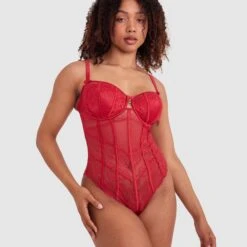 Bethany Underwire Bodysuit - Red -brasnthings shop bethany underwire bodysuit red 01373904 7
