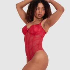 Bethany Underwire Bodysuit - Red