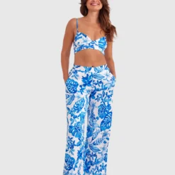 Blue Tropics Long Pant - Cobalt Blue
