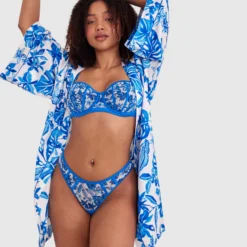 Blue Tropics Short Wrap - Cobalt Blue