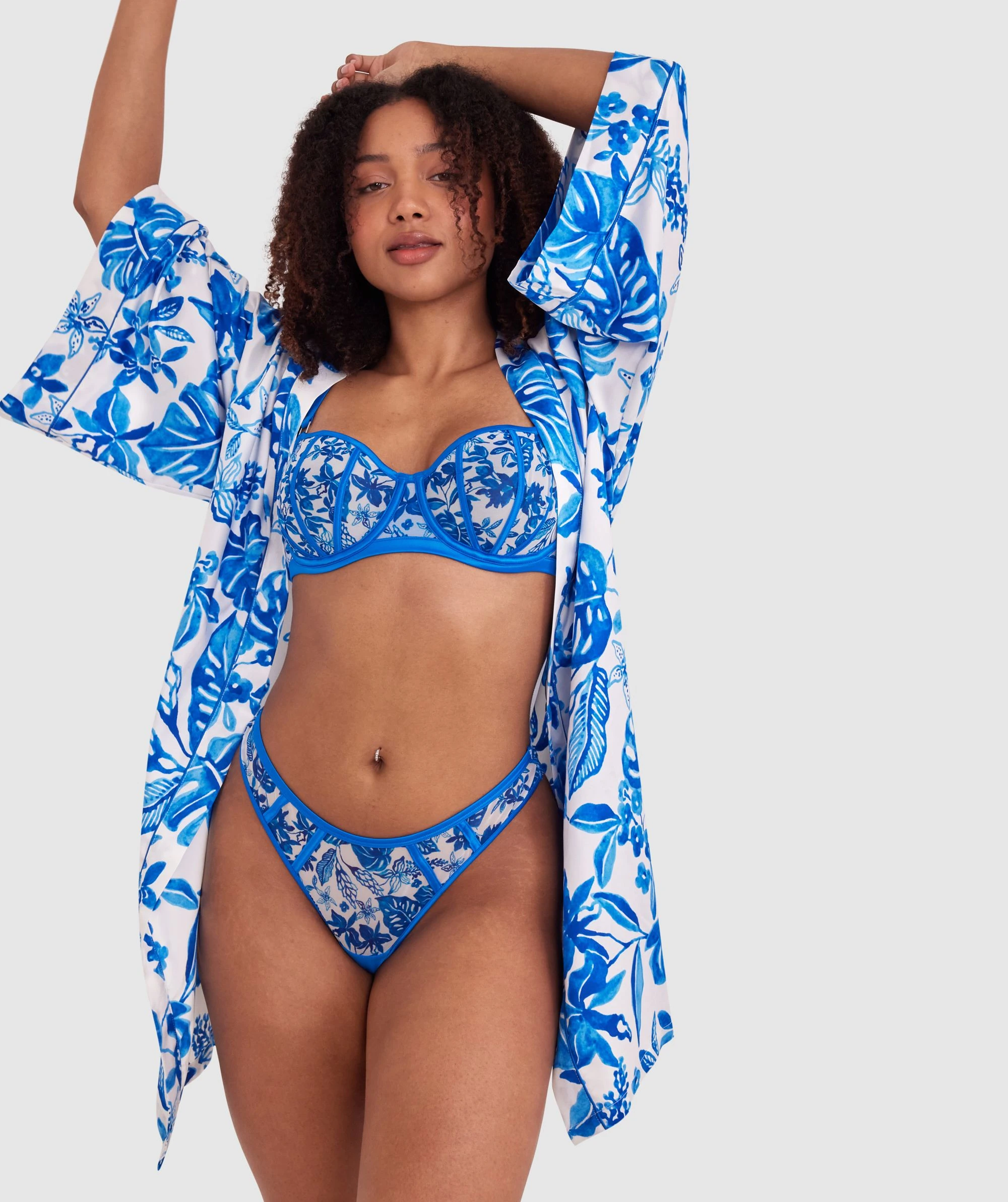 Blue Tropics Short Wrap - Cobalt Blue 1 Blue Tropics Short Wrap - Cobalt Blue