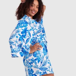 Blue Tropics Short Wrap - Cobalt Blue 8 Blue Tropics Short Wrap - Cobalt Blue -brasnthings shop blue tropics short wrap cobalt blue 01464501 22