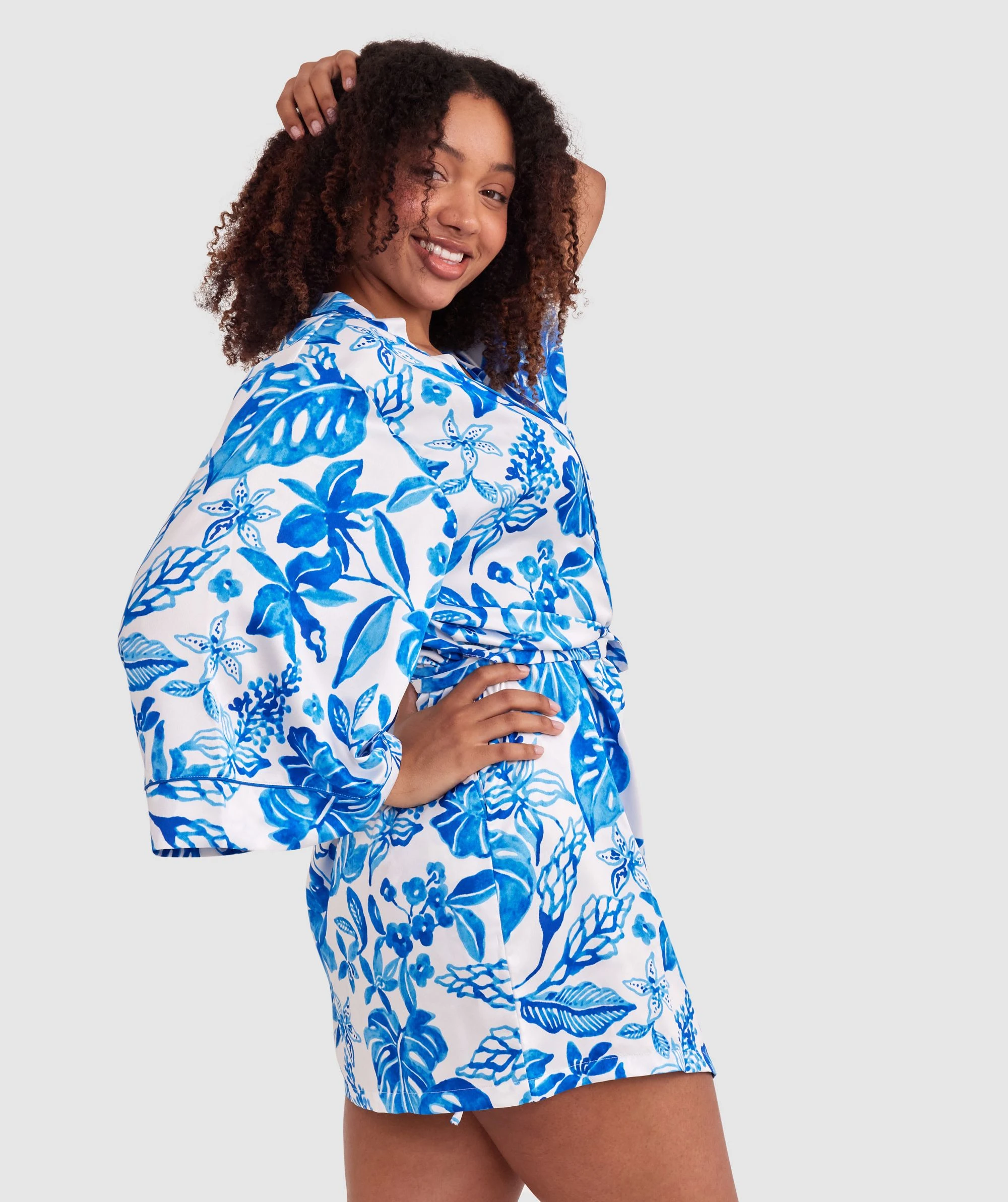 Blue Tropics Short Wrap - Cobalt Blue 3 Blue Tropics Short Wrap - Cobalt Blue - Image 3