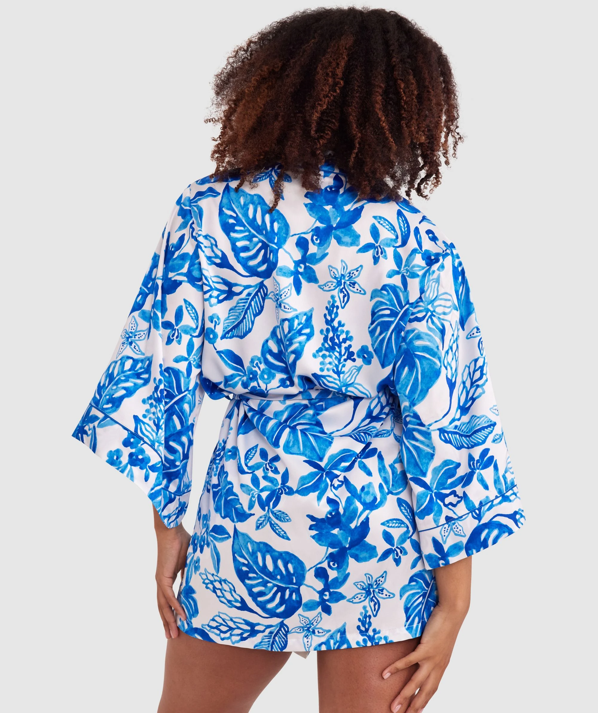 Blue Tropics Short Wrap - Cobalt Blue 4 Blue Tropics Short Wrap - Cobalt Blue - Image 4