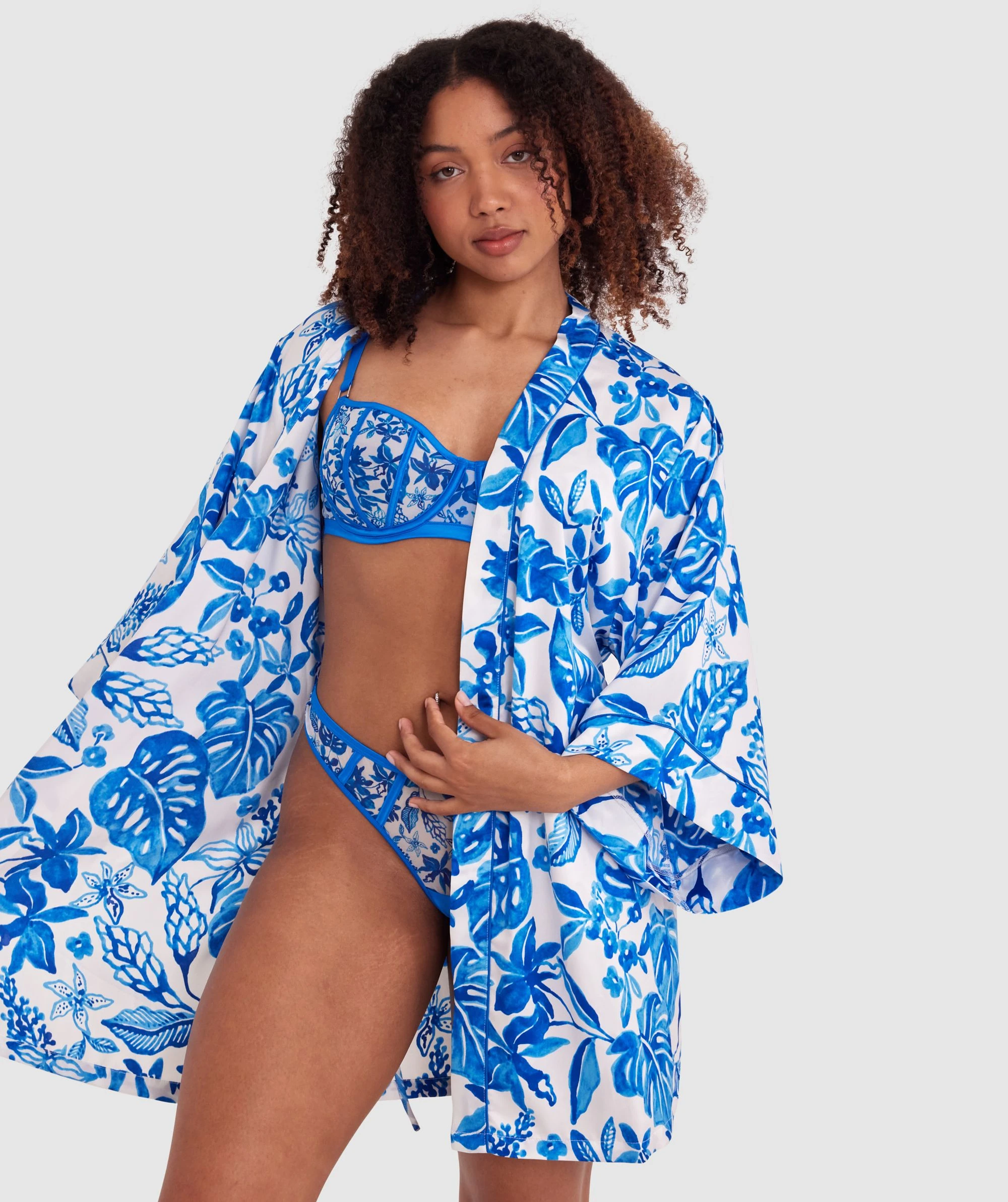 Blue Tropics Short Wrap - Cobalt Blue 5 Blue Tropics Short Wrap - Cobalt Blue - Image 5