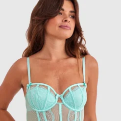 Bryanna Underwire Bodysuit - Light Green -brasnthings shop bryanna underwire bodysuit light green 01443702 6