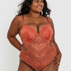 Cassidy Push Up Bodysuit - Rust