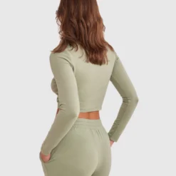 Chill Crop Long Sleeve Shirt - Khaki