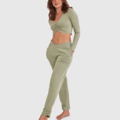 Chill Crop Long Sleeve Shirt - Khaki 8 Chill Crop Long Sleeve Shirt - Khaki -brasnthings shop chill crop long sleeve shirt khaki 01440102 15