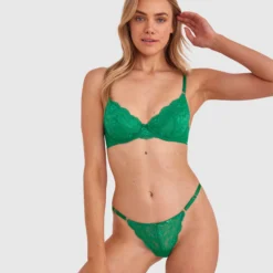 Clara Underwire & Mini V Set - Green