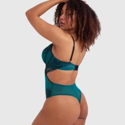 Evie Push Up Bodysuit - Dark Green 10 Evie Push Up Bodysuit - Dark Green -brasnthings shop evie push up bodysuit dark green 01449102 12