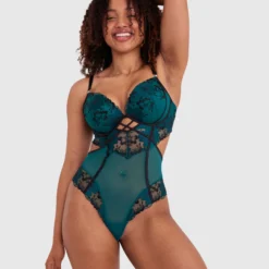 Evie Push Up Bodysuit - Dark Green