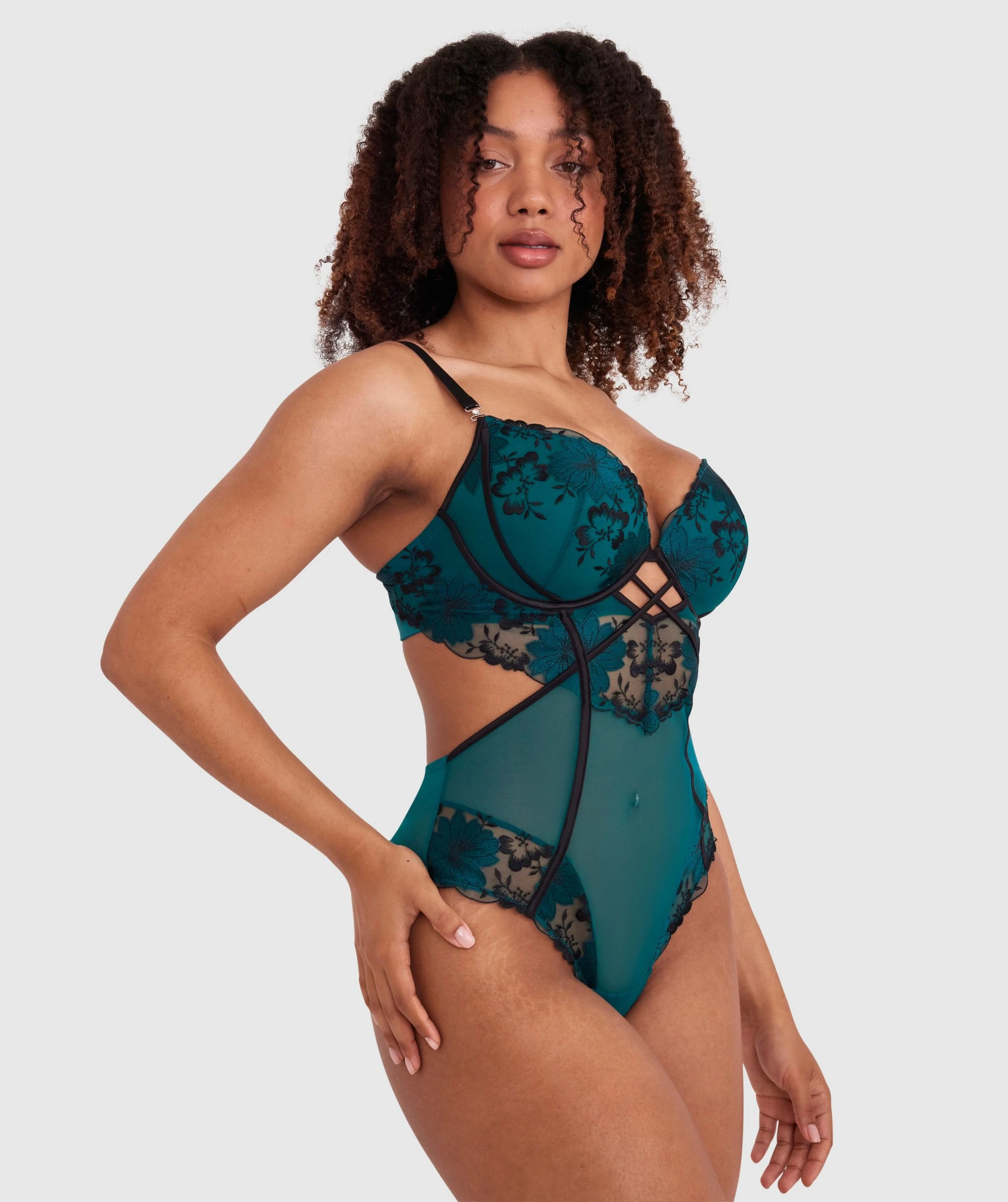 Evie Push Up Bodysuit - Dark Green 2 Evie Push Up Bodysuit - Dark Green - Image 2
