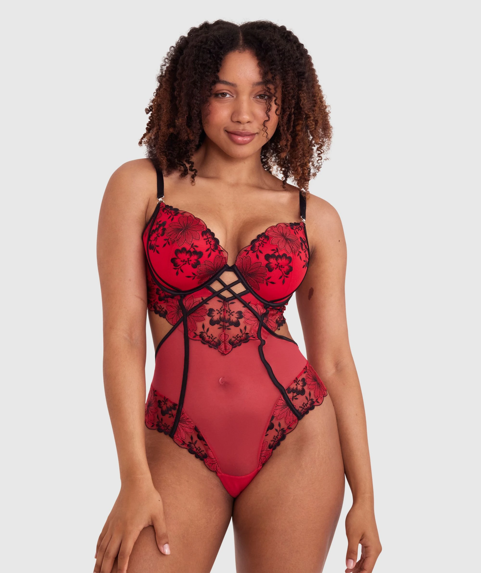 Evie Push Up Bodysuit - Red 3 Evie Push Up Bodysuit - Red - Image 3