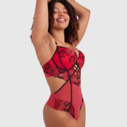 Evie Push Up Bodysuit - Red 11 Evie Push Up Bodysuit - Red -brasnthings shop evie push up bodysuit red 01449101 14