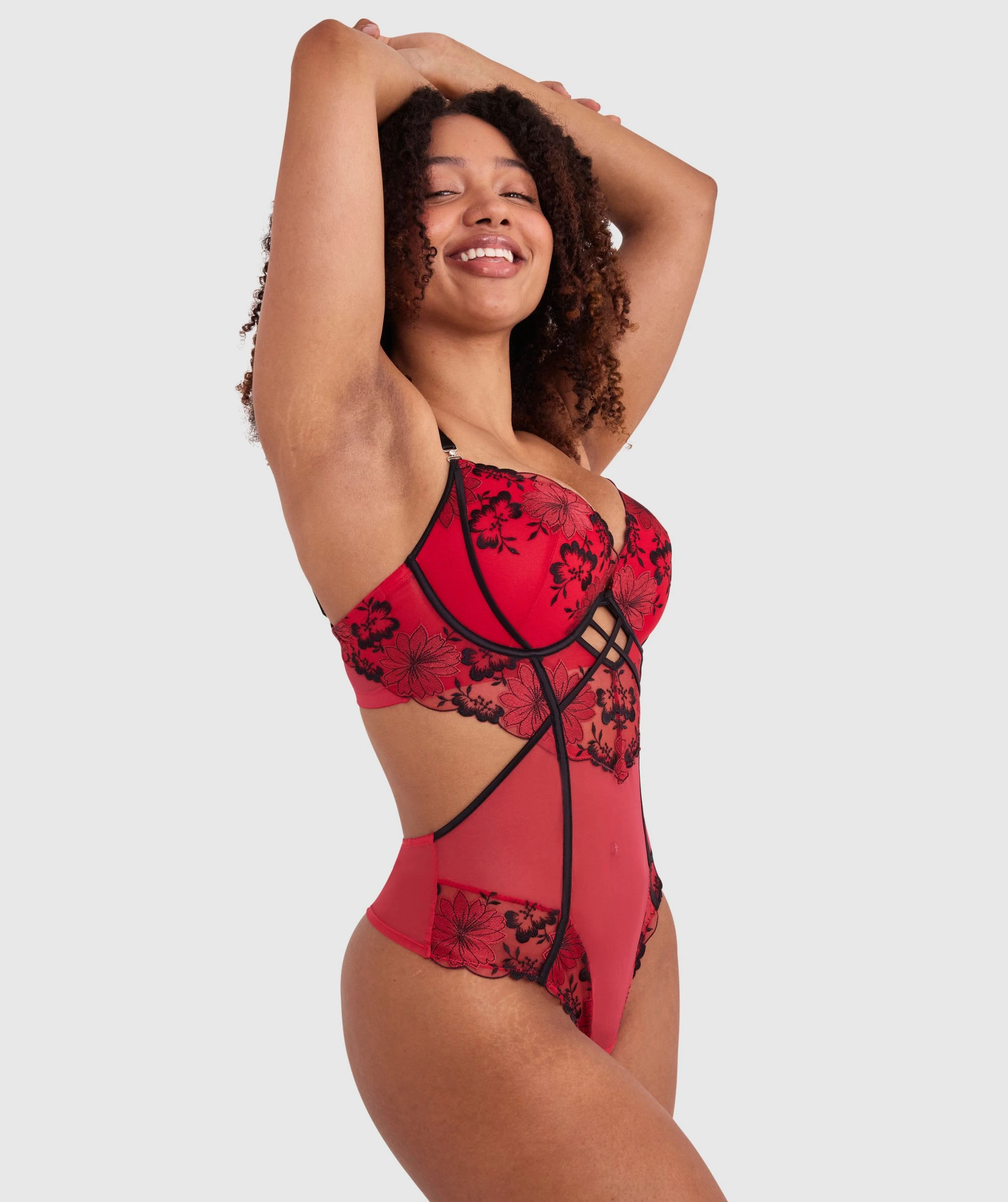 Evie Push Up Bodysuit - Red 5 Evie Push Up Bodysuit - Red - Image 5