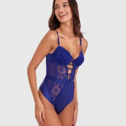 Floriane Push Up Bodysuit - Navy -brasnthings shop floriane push up bodysuit navy 01478601 3