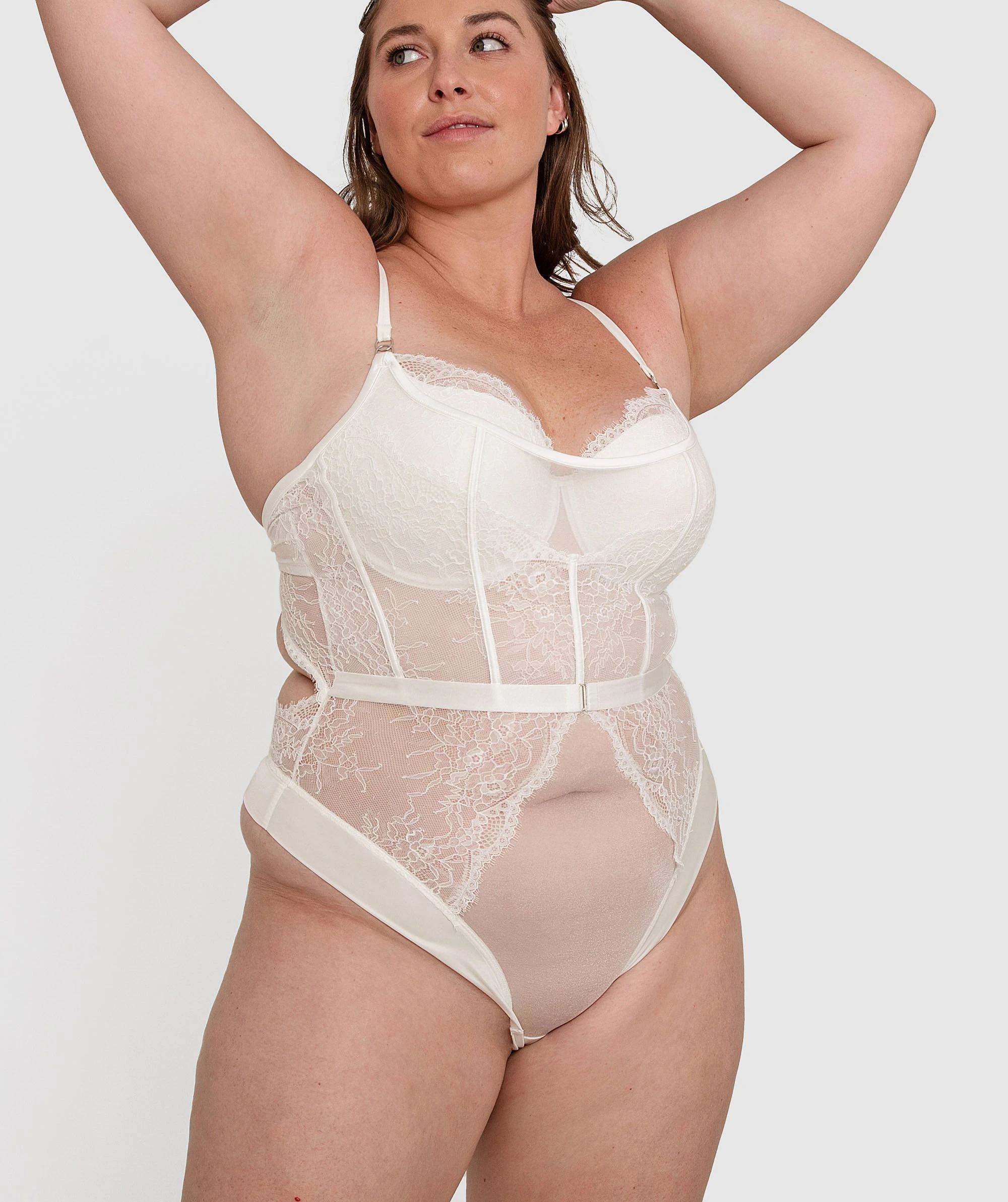 Inez Push Up Balconette Bodysuit - Ivory 1 Inez Push Up Balconette Bodysuit - Ivory