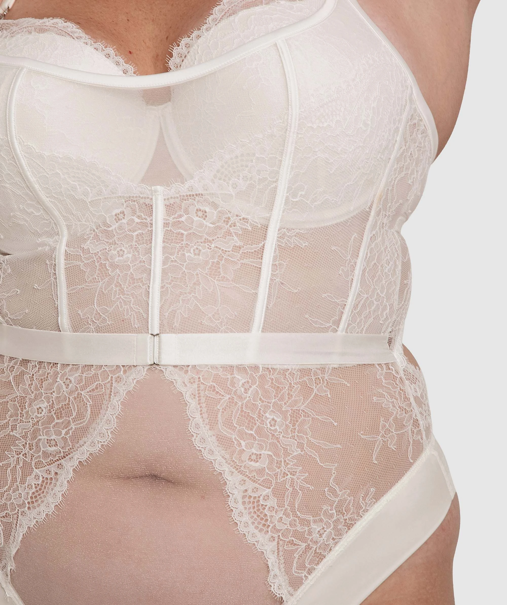 Inez Push Up Balconette Bodysuit - Ivory 3 Inez Push Up Balconette Bodysuit - Ivory - Image 3