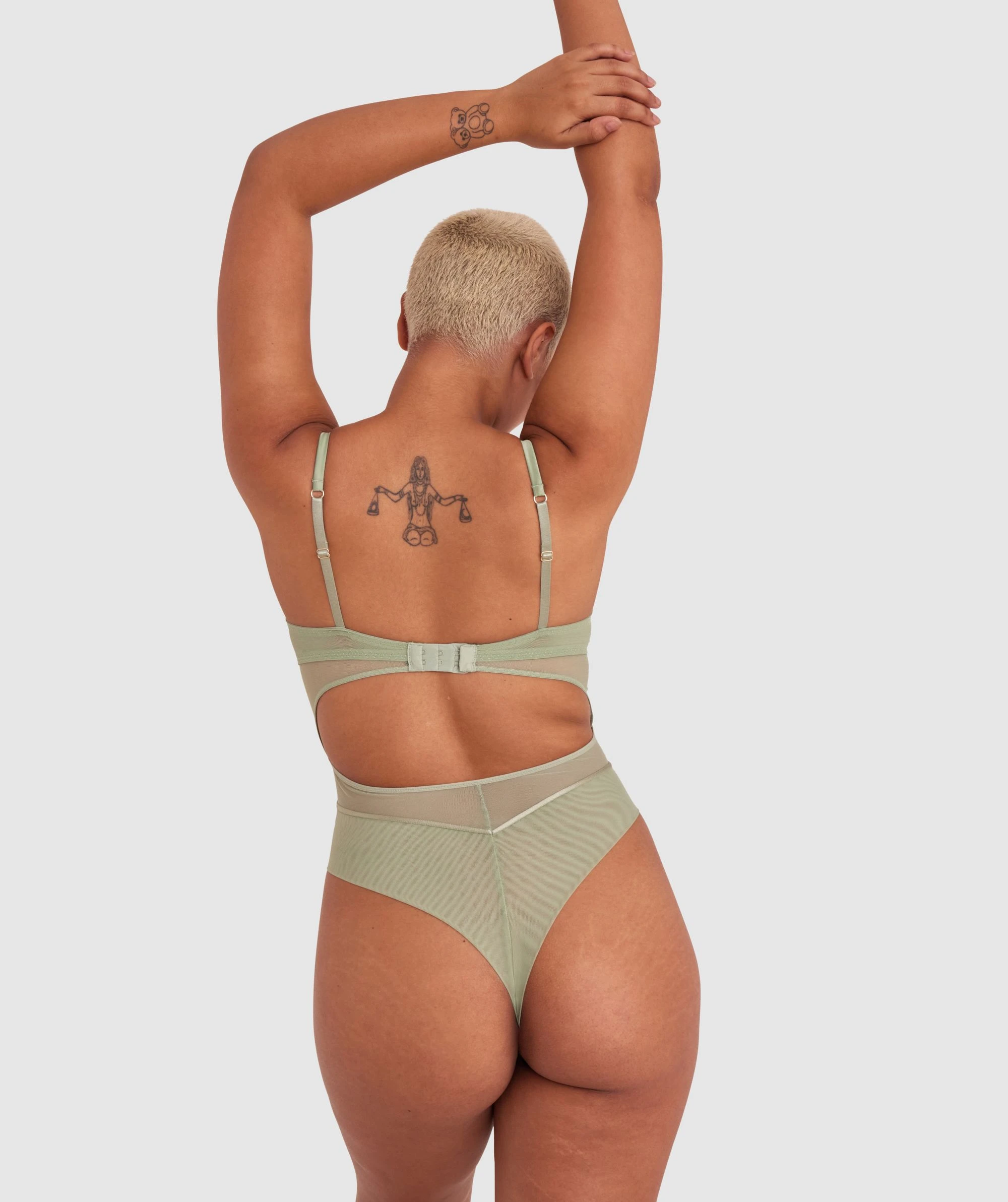 Ingrid Push Up Bodysuit - Khaki 4 Ingrid Push Up Bodysuit - Khaki - Image 4