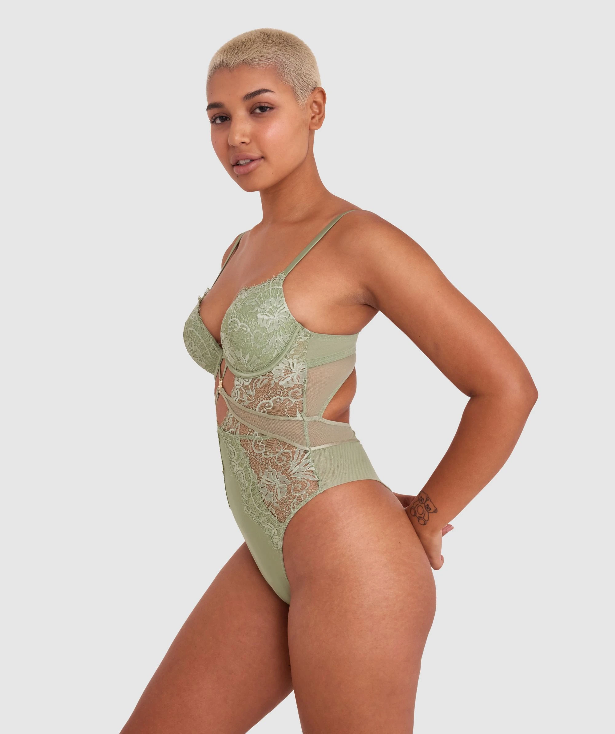 Ingrid Push Up Bodysuit - Khaki 5 Ingrid Push Up Bodysuit - Khaki - Image 5