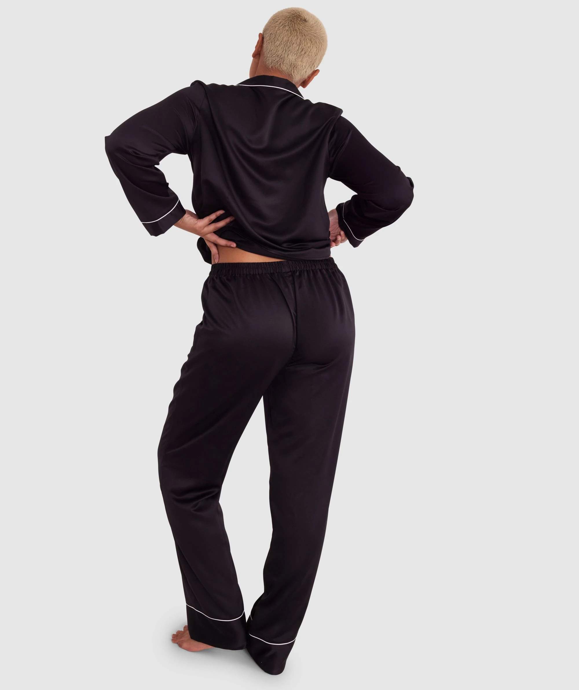 Liquid Satin Long Pant - Black 5 Liquid Satin Long Pant - Black - Image 5