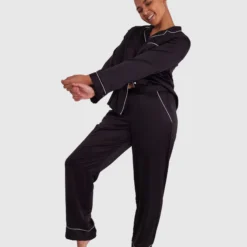 Liquid Satin Long Pant - Black