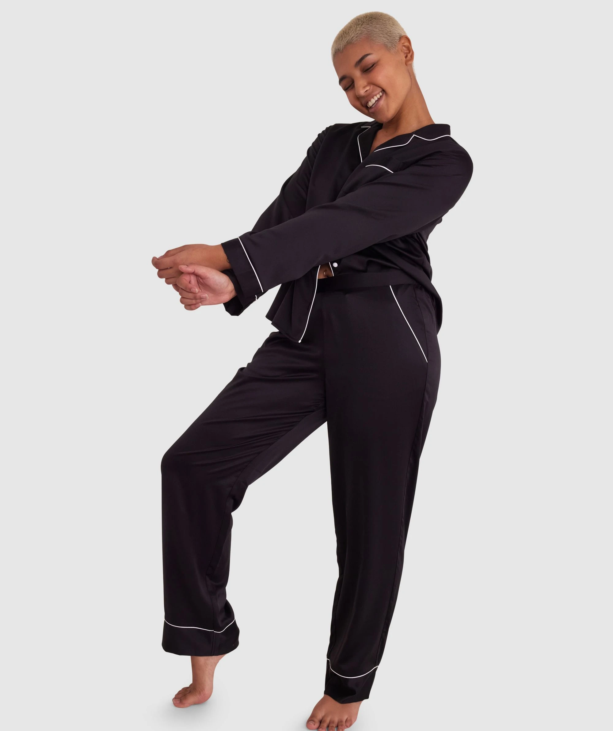Liquid Satin Long Pant - Black 1 Liquid Satin Long Pant - Black