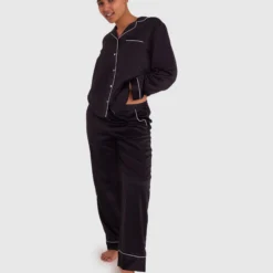 brasnthings shop -brasnthings shop liquid satin long pant black 01344807 20