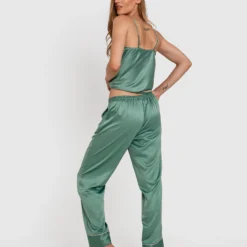 Liquid Satin Long Pant - Green -brasnthings shop liquid satin long pant green 01344805 8