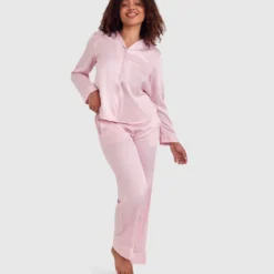 Liquid Satin Long Pants - Light Pink