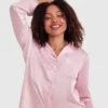 Liquid Satin Long Sleeve Top - Light Pink