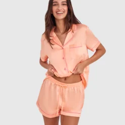 Liquid Satin Short - Light Coral -brasnthings shop liquid satin short light coral 00634513 4