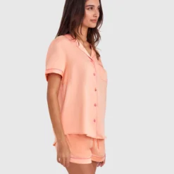 Liquid Satin Short Sleeve - Light Coral -brasnthings shop liquid satin short sleeve light coral 01324510 2