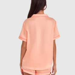 Liquid Satin Short Sleeve - Light Coral -brasnthings shop liquid satin short sleeve light coral 01324510 4