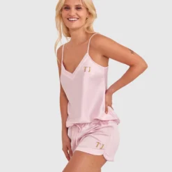 Liquid Satin Shorts - Pink -brasnthings shop liquid satin shorts pink 00634507 2