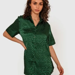 Nara Short Sleeve Shirt - Dark Green