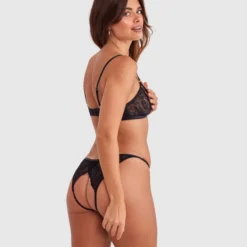 Night Games Bleeding Hearts Crotchless & Cupless Set - Black -brasnthings shop night games bleeding hearts crotchless cupless set black 01468602 5
