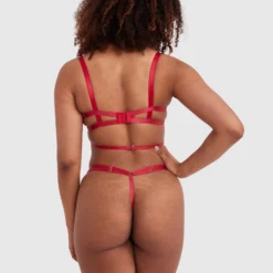 Night Games Bleeding Hearts Soft Cup & Mini V Set - Red -brasnthings shop night games bleeding hearts soft cup mini v set red 01468201 18