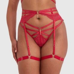Night Games Bleeding Hearts Suspender - Red