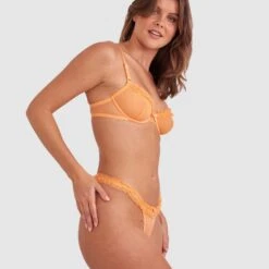 Night Games Frill Me Up Underwire & Mini V Set - Light Orange -brasnthings shop night games frill me up underwire mini v set light orange 01430801 10