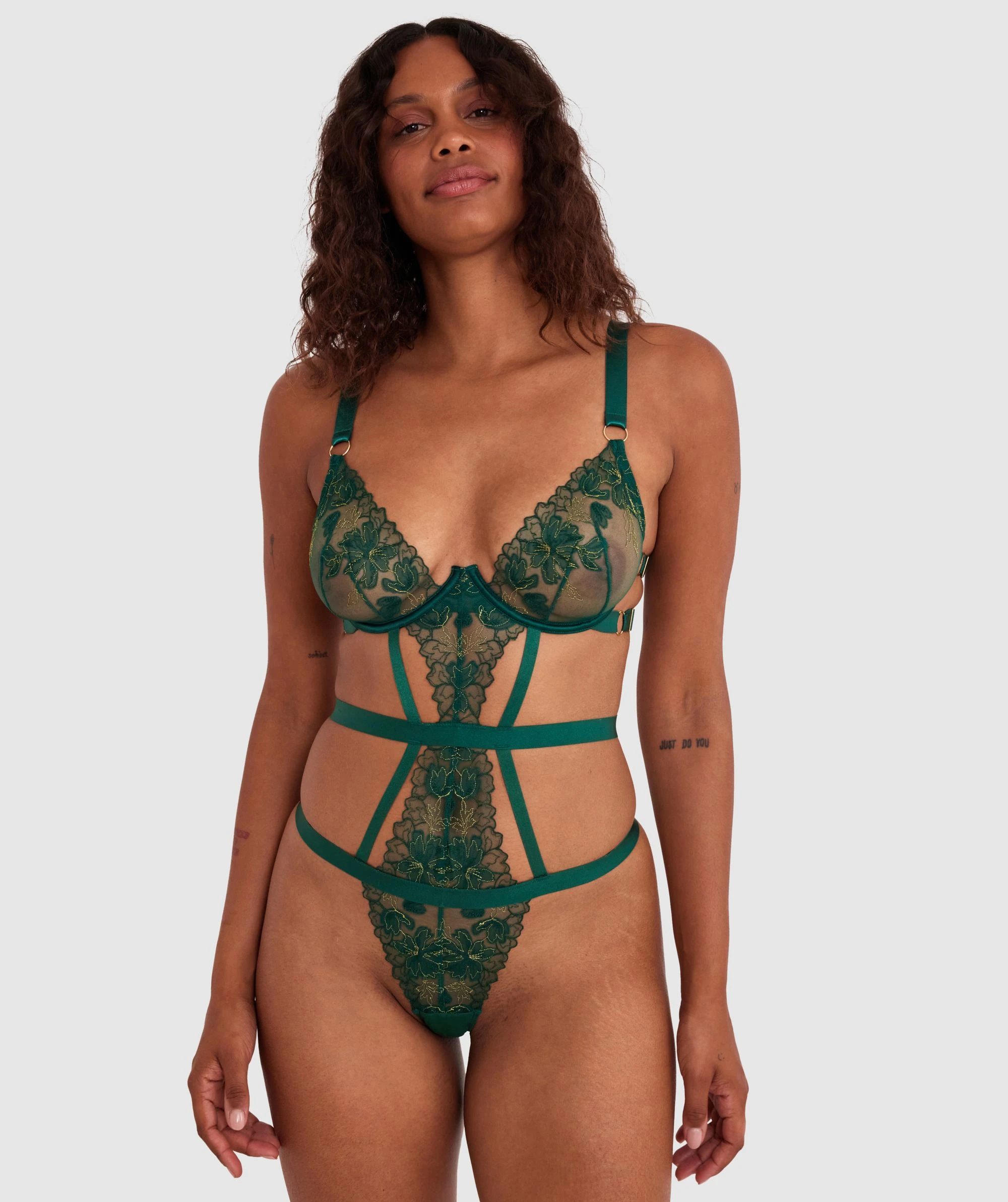 Night Games Oh Honey Bedroom Bodysuit - Dark Green 2 Night Games Oh Honey Bedroom Bodysuit - Dark Green - Image 2