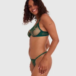Night Games Oh Honey Underwire & Mini V Set - Dark Green -brasnthings shop night games oh honey underwire mini v set dark green 01432901 9