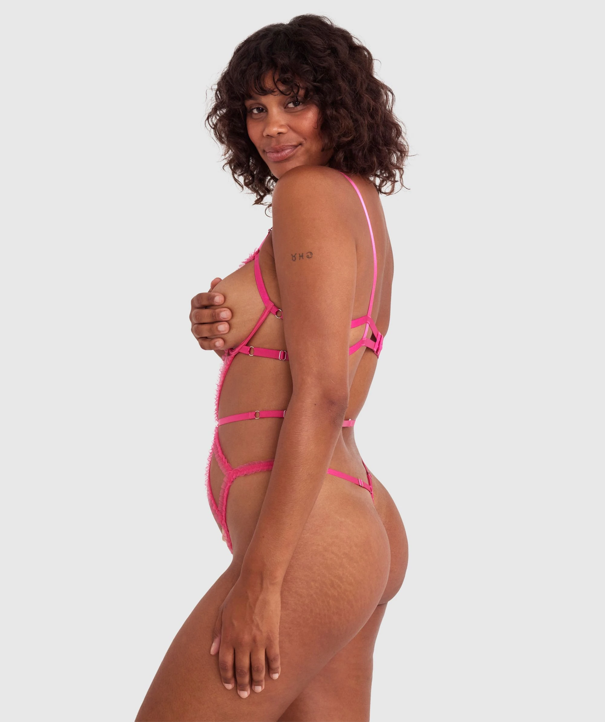 Night Games Prom Queen Bedroom Bodysuit - Pink 3 Night Games Prom Queen Bedroom Bodysuit - Pink - Image 3