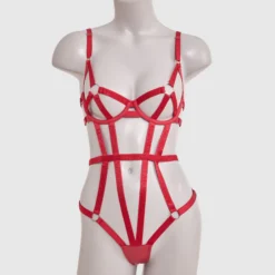 Night Games Sassy Cupless Bodysuit - Red -brasnthings shop night games sassy cupless bodysuit red 01449701 7