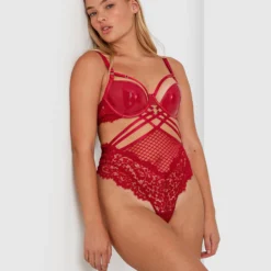 Night Games Voguish Push Up Bodysuit - Dark Red -brasnthings shop night games voguish push up bodysuit dark red 01364003 10