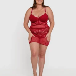 Night Games Voguish Push Up Slip - Dark Red